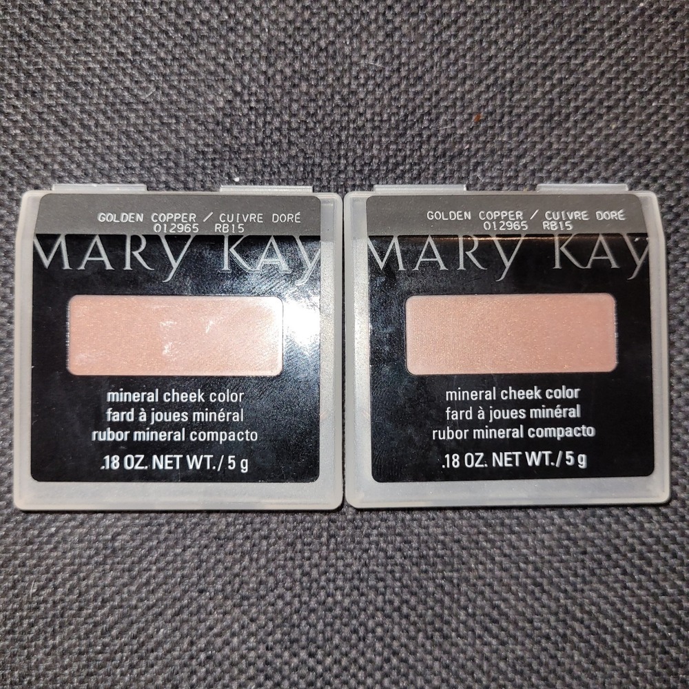 Lot Of 2 MARY KAY Mineral Cheek Color Blush Golden Copper - 012965 -